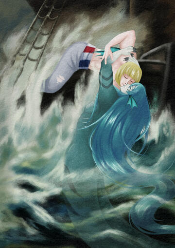 FloRook (based on Gustav Wertheimer's Kiss of the Siren for @twstrarepair Timeless Historare zine)